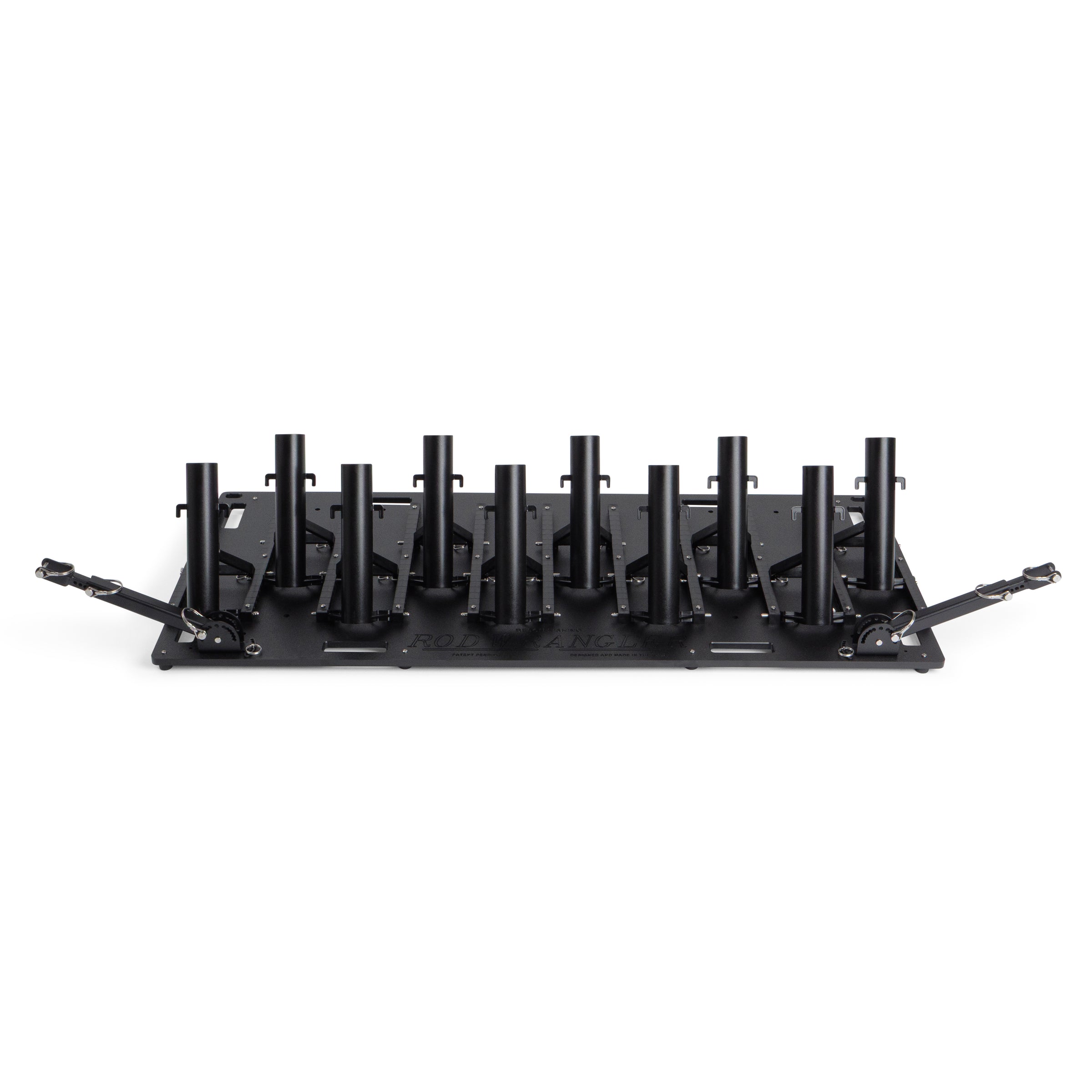 Large fishing rod rack for garage storage, truck transport, and cleaning
