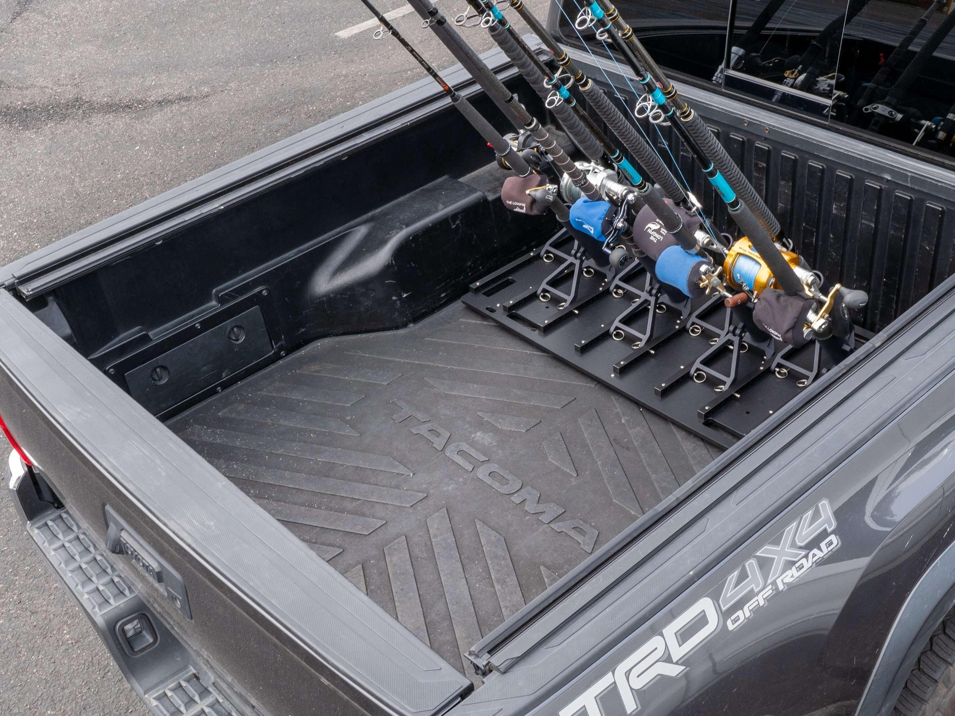 truck bed rail fishing rod holder River Quiver this universal rack is designed to fit most truck beds and offers a convenient and safe way to transport your rods wherever you go 2PCS Aluminum Clamp on Fishing