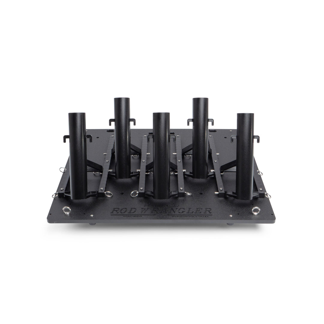 Small fishing rod rack for garage storage, truck transport, and cleaning