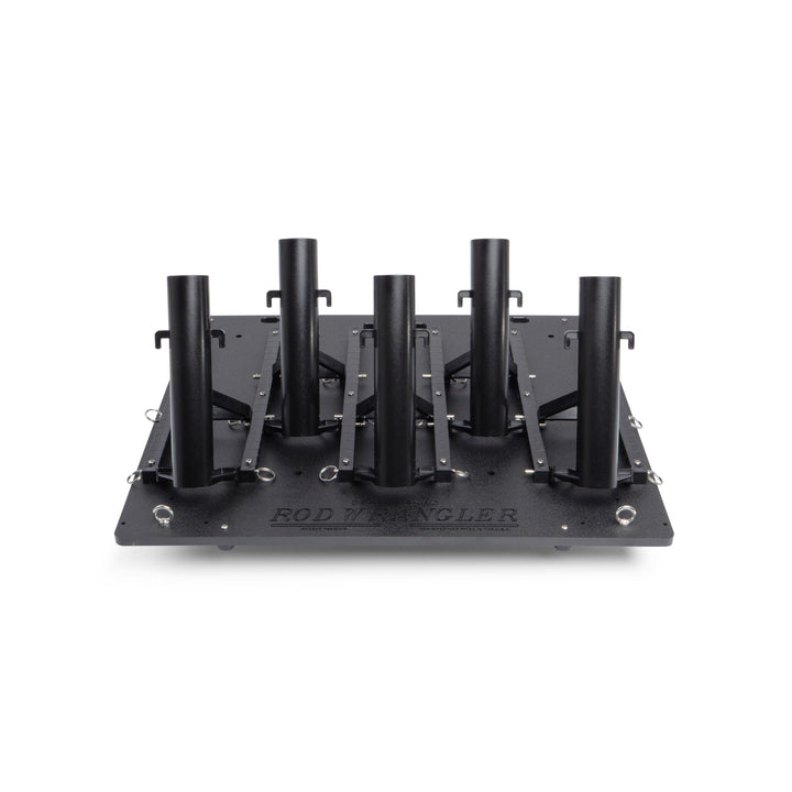 Small fishing rod rack for garage storage, truck transport, and cleaning