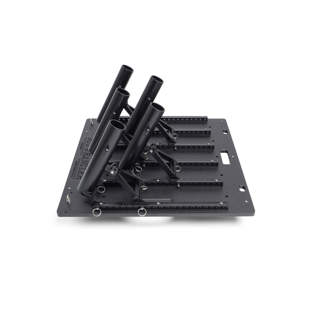Small fishing rod rack for garage storage, truck transport, and cleaning