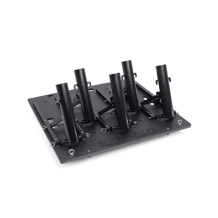 Small fishing rod rack for garage storage, truck transport, and cleaning