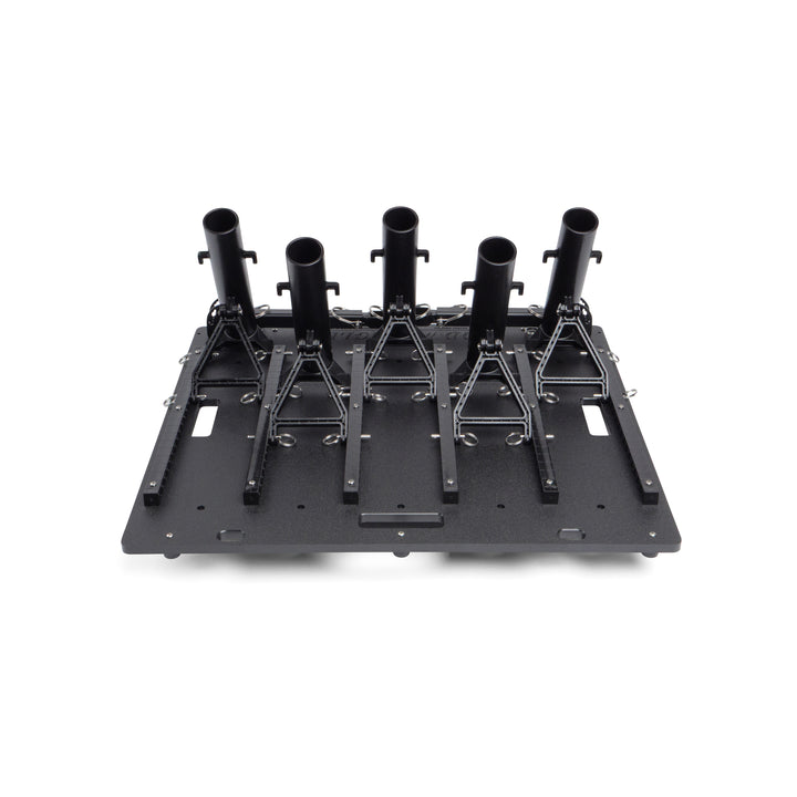 Small fishing rod rack for garage storage, truck transport, and cleaning