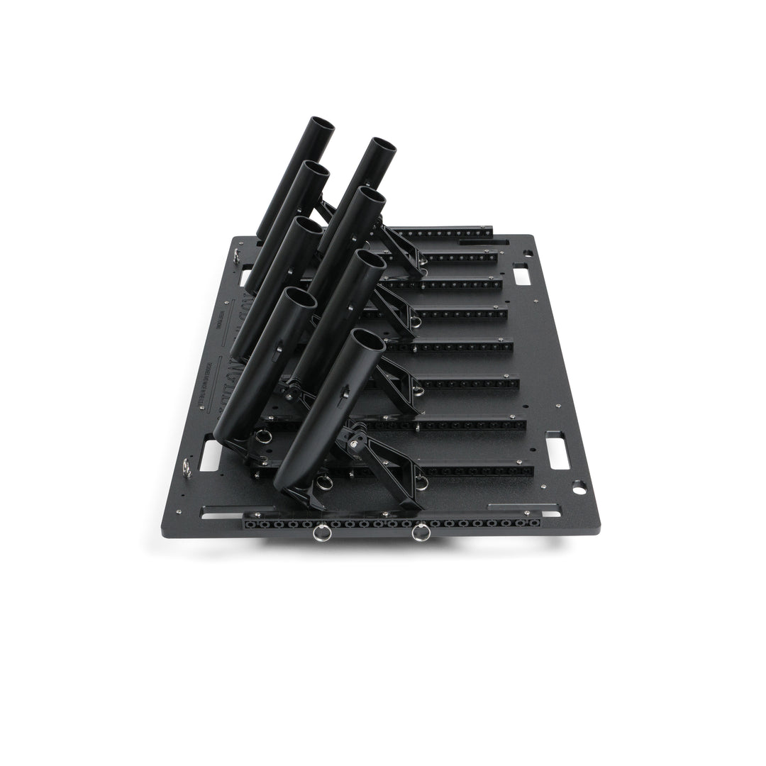 Medium fishing rod rack for garage storage, truck transport, and cleaning