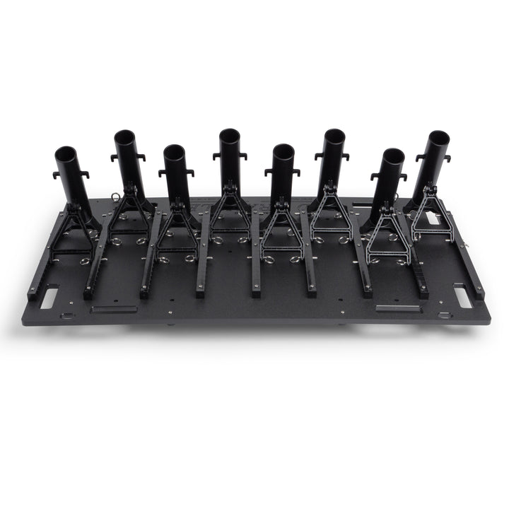 Medium fishing rod rack for garage storage, truck transport, and cleaning