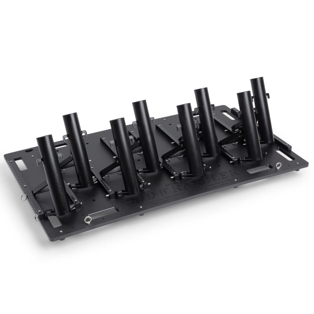 Medium fishing rod rack for garage storage, truck transport, and cleaning