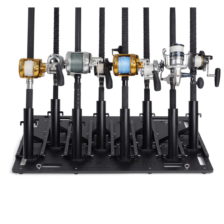 Medium fishing rod rack for garage storage, truck transport, and cleaning