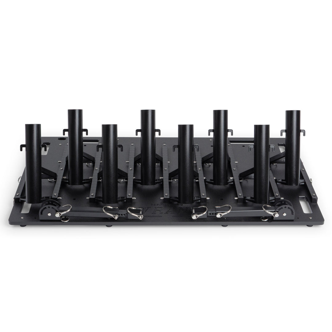 Medium fishing rod rack for garage storage, truck transport, and cleaning