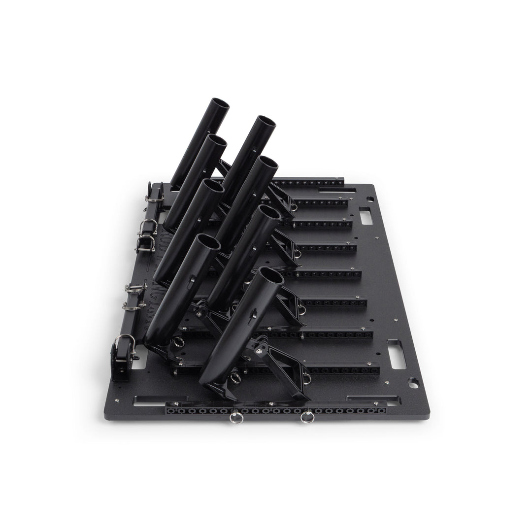 Medium fishing rod rack for garage storage, truck transport, and cleaning