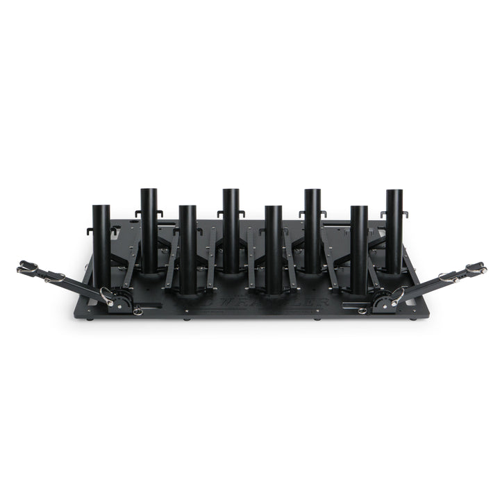Medium fishing rod rack for garage storage, truck transport, and cleaning