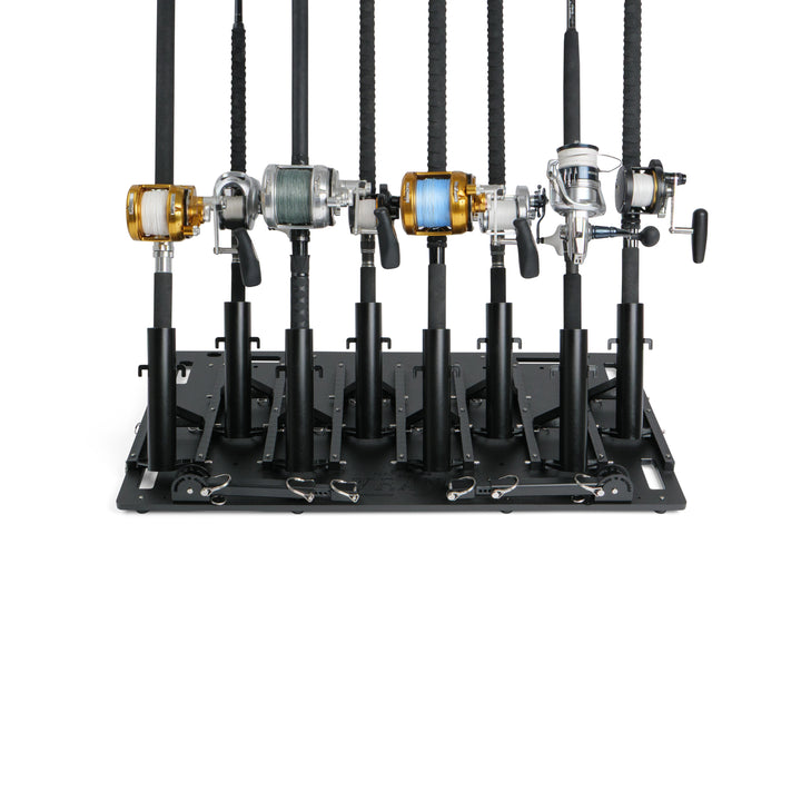 Medium fishing rod rack for garage storage, truck transport, and cleaning
