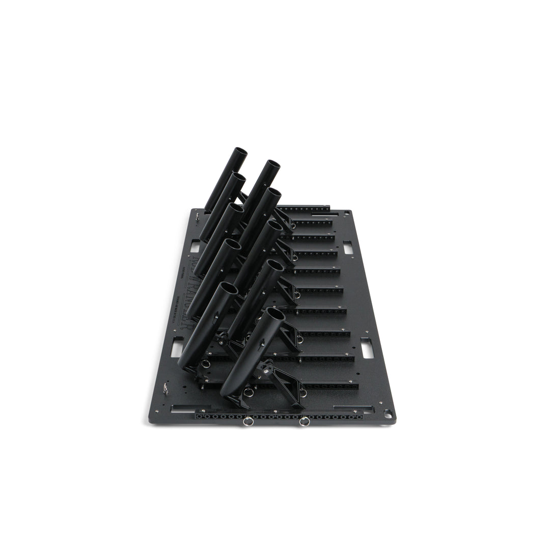Large fishing rod rack for garage storage, truck transport, and cleaning