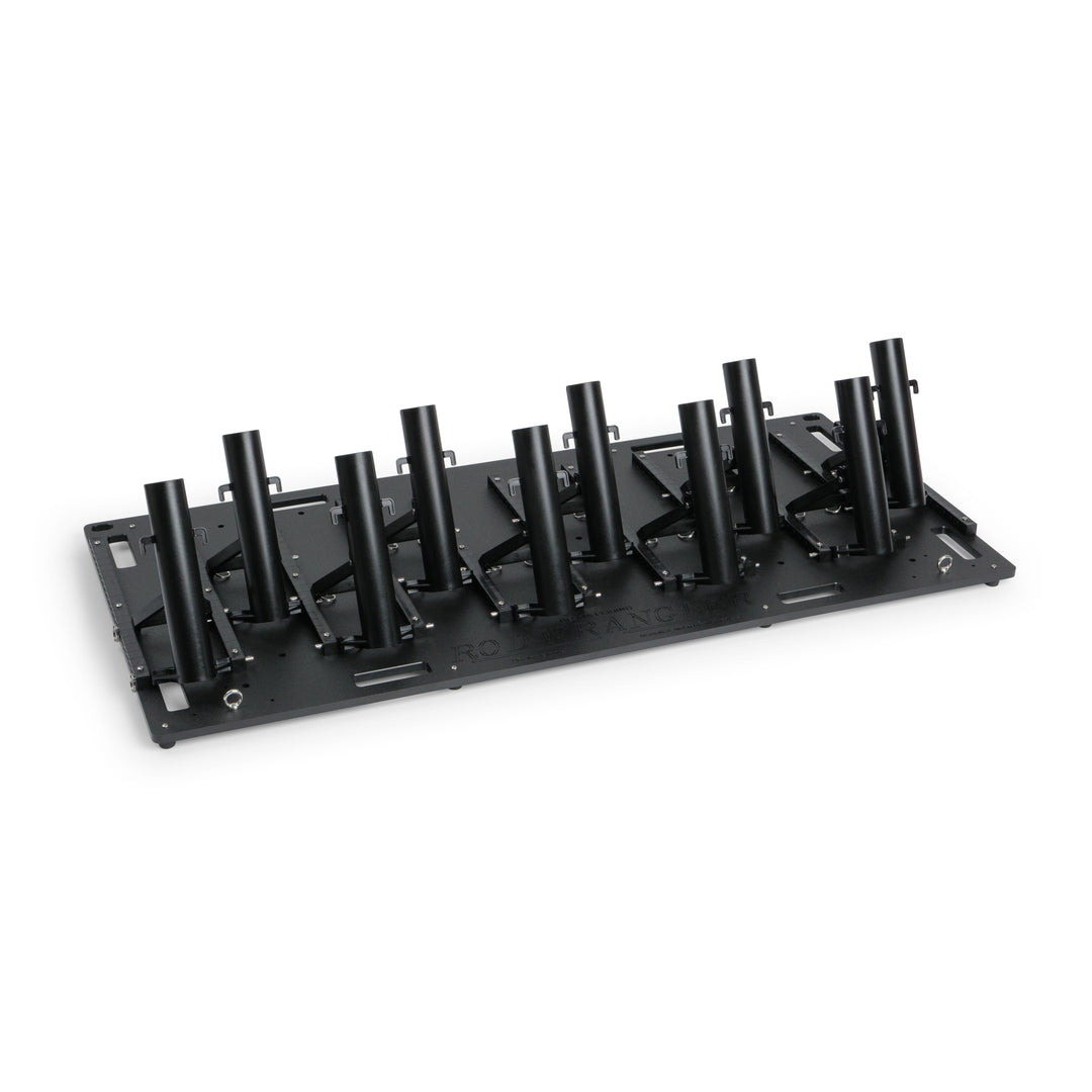 Large fishing rod rack for garage storage, truck transport, and cleaning