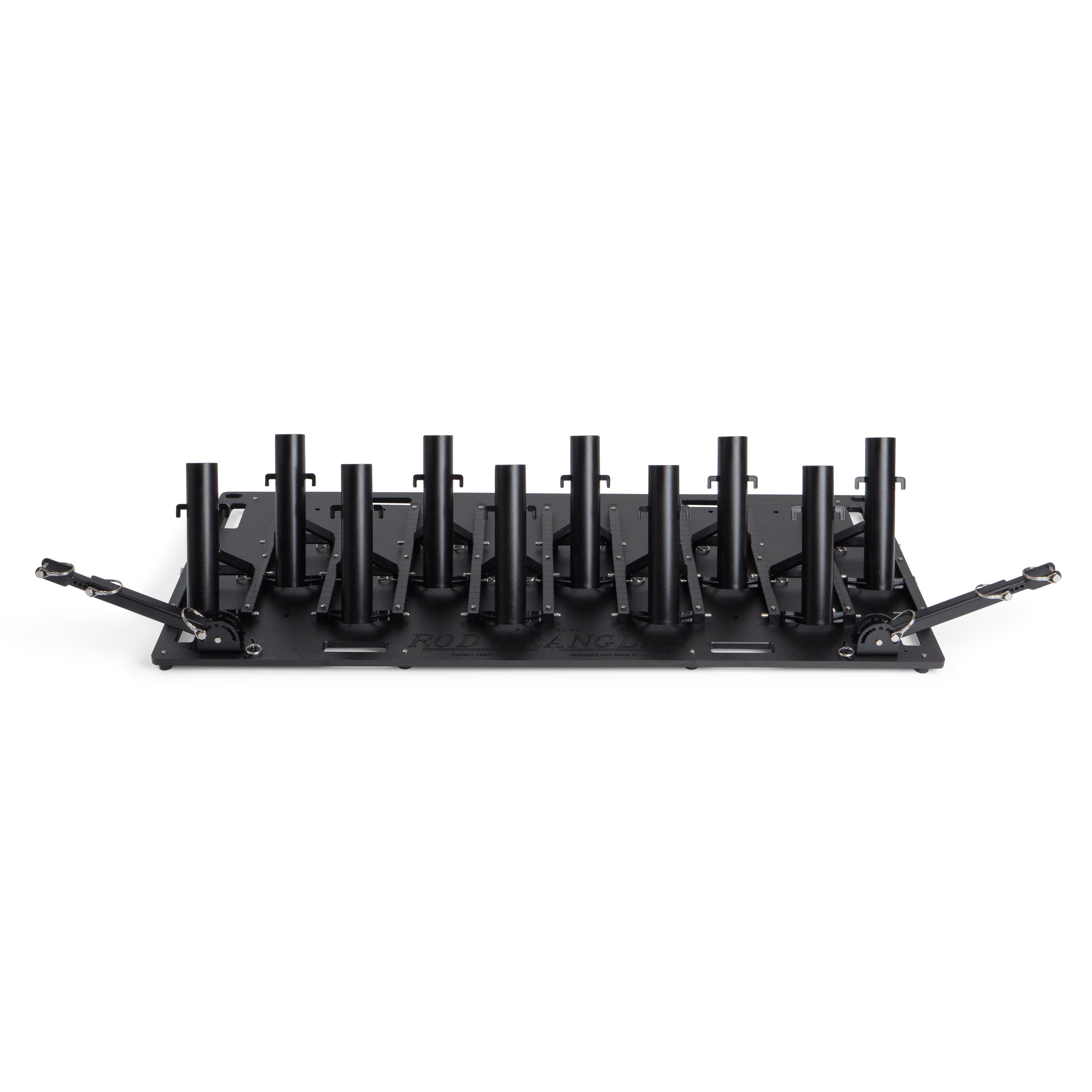 Large fishing rod rack for garage storage, truck transport, and cleaning